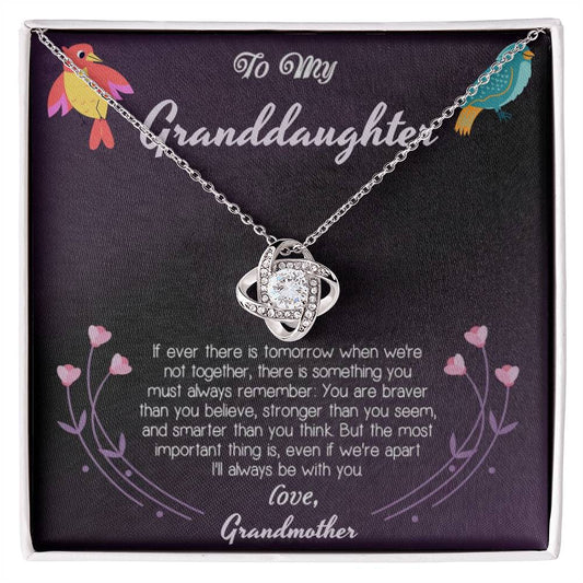 To My Granddaughter Love Knot Necklace