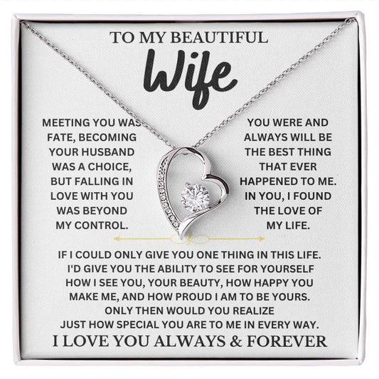 To My Beautiful Wife - Forever Love Necklace Gift Set