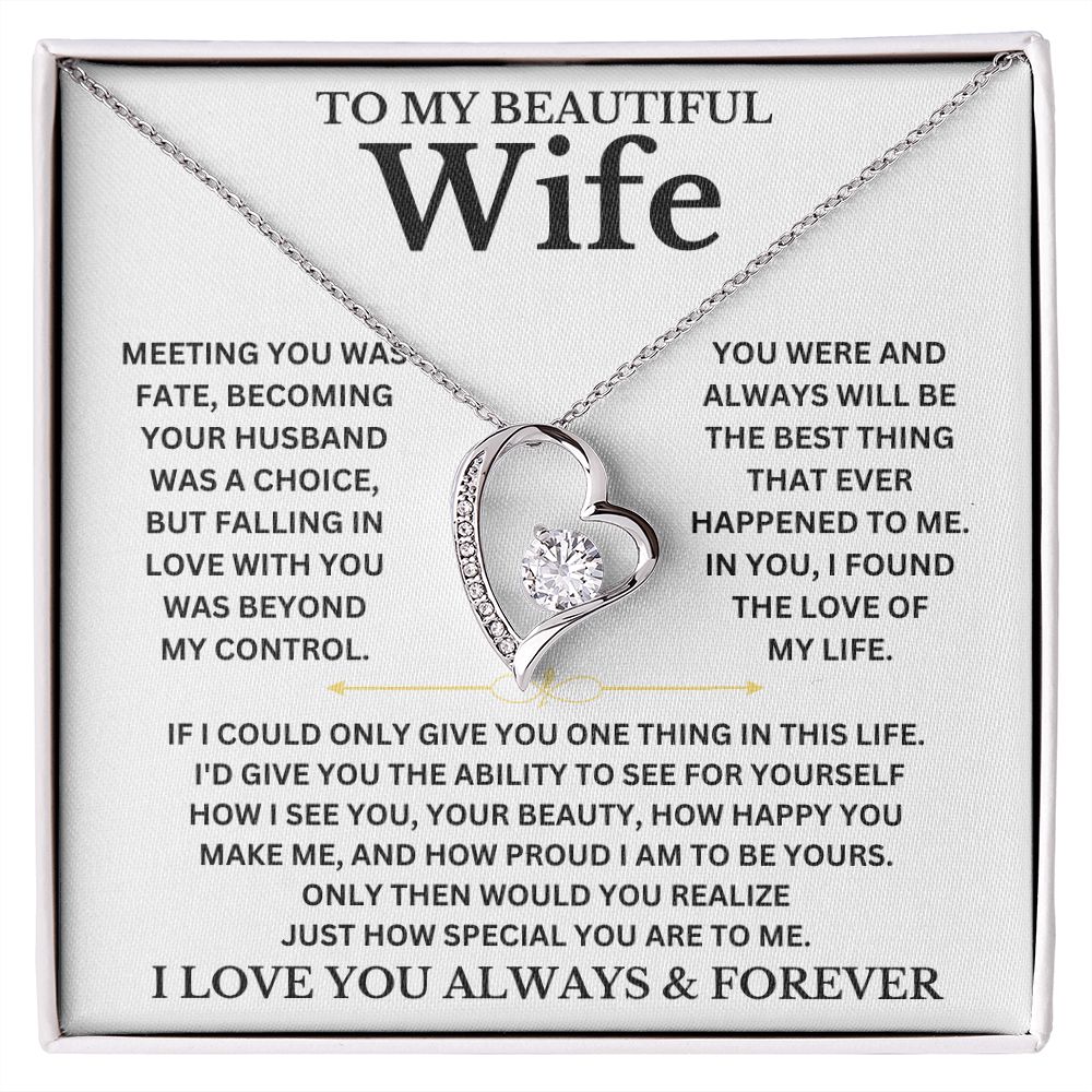 To My Beautiful Wife - Personalizable Necklace Gift Set