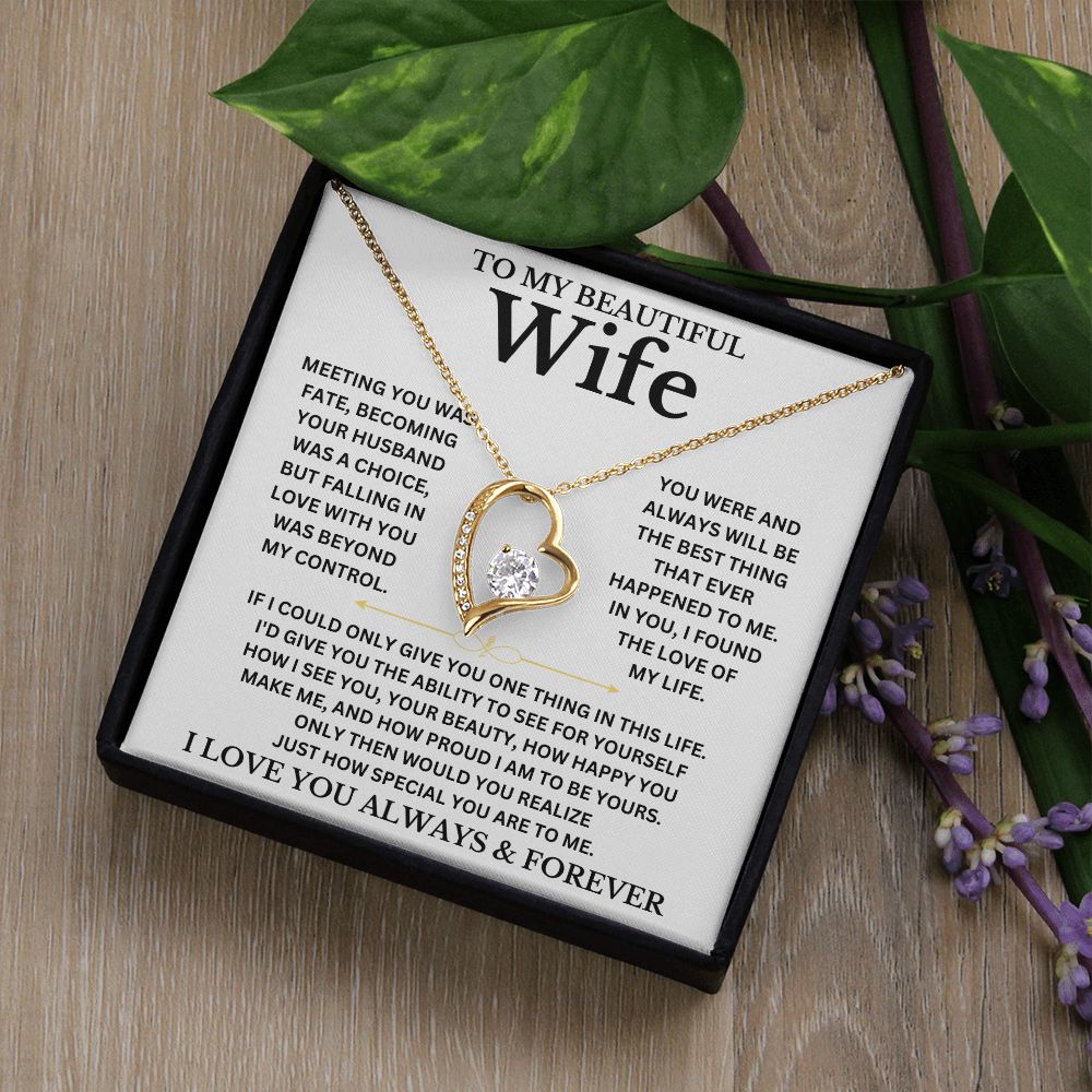 To My Beautiful Wife - Personalizable Necklace Gift Set