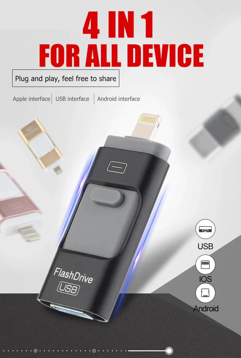 4 in 1 USB Flash Drive ™ Various Sizes