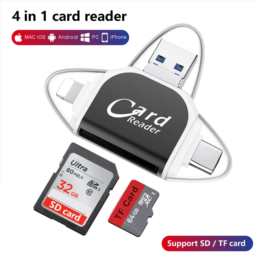 QuadPort Memory Hub™ - 4 in 1 Universal Card Reader