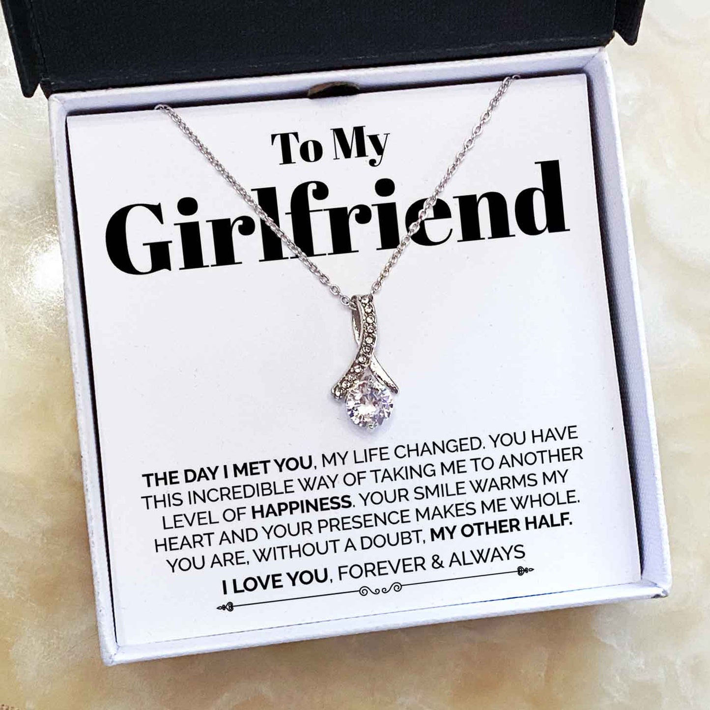 23 To My Girlfriend - The Day I Met You - White Gold Alluring Necklace