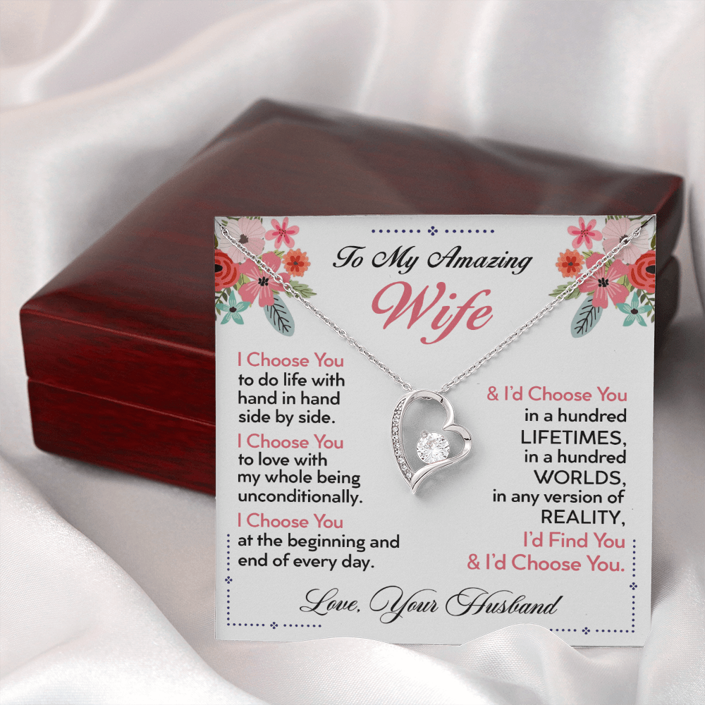 27To My Wife | I Choose You | Forever Love Necklace | Romantic Gift for Wife