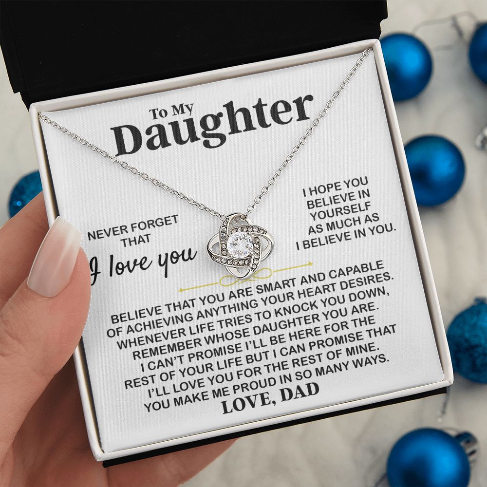 30To My Daughter, I Hope You, Gift For Daughter From Dad, Love Knot Necklace