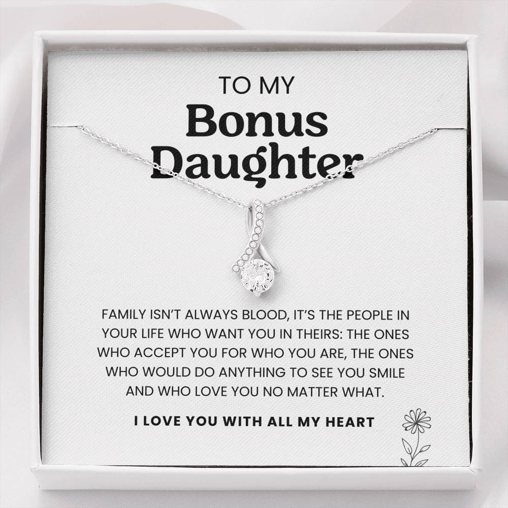17 (ALMOST SOLD OUT) To My Bonus Daughter | I'd Do Anything To See You Smile | Silver Necklace