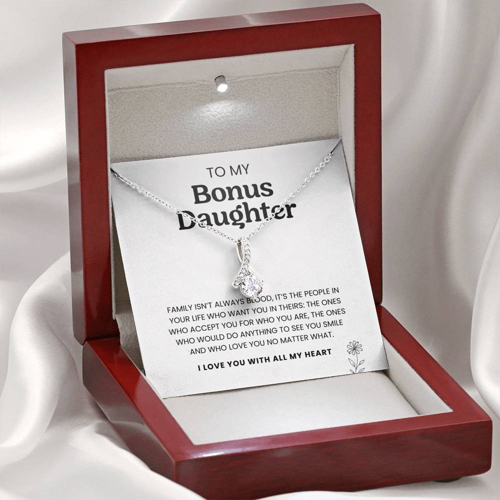 17 (ALMOST SOLD OUT) To My Bonus Daughter | I'd Do Anything To See You Smile | Silver Necklace